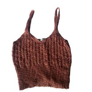 Orange Knit Cami Tank Top